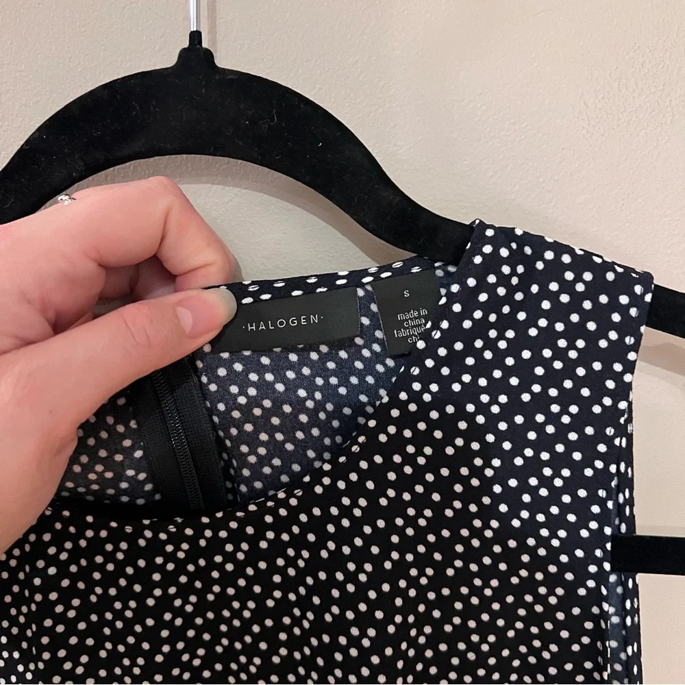 Halogen Polka Dot Sleeveless Dress